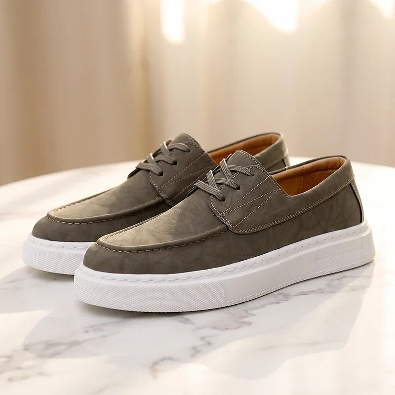 Zapatillas Ilium | Premium de piel color caqui