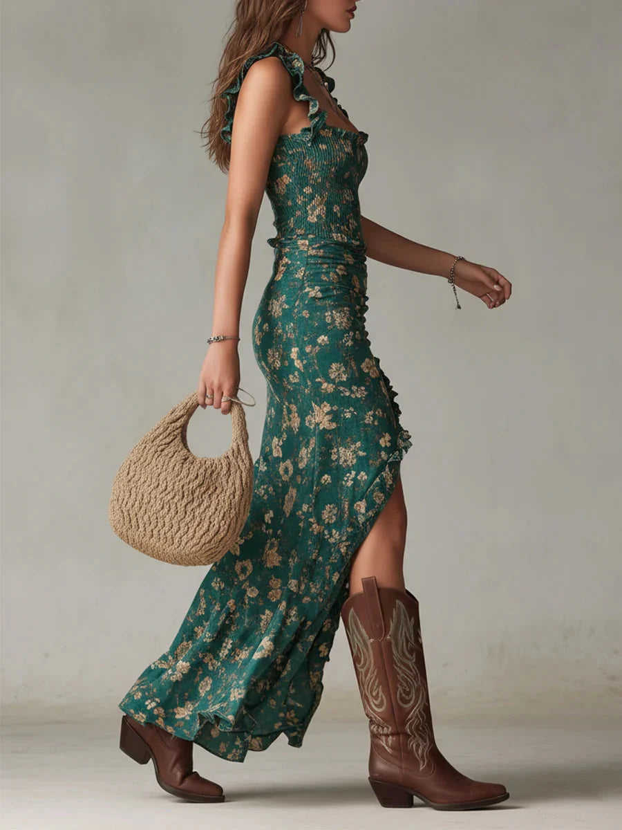 Aria | Vestido verde largo