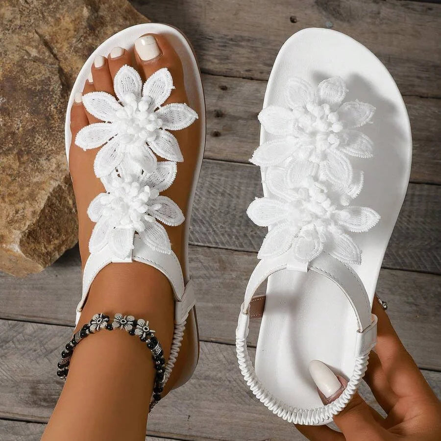 Mar | Sandalias de flores con Perlas