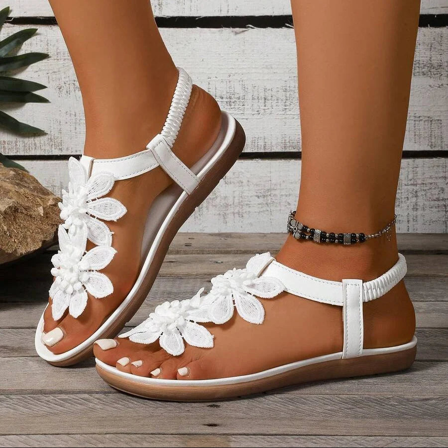 Mar | Sandalias de flores con Perlas