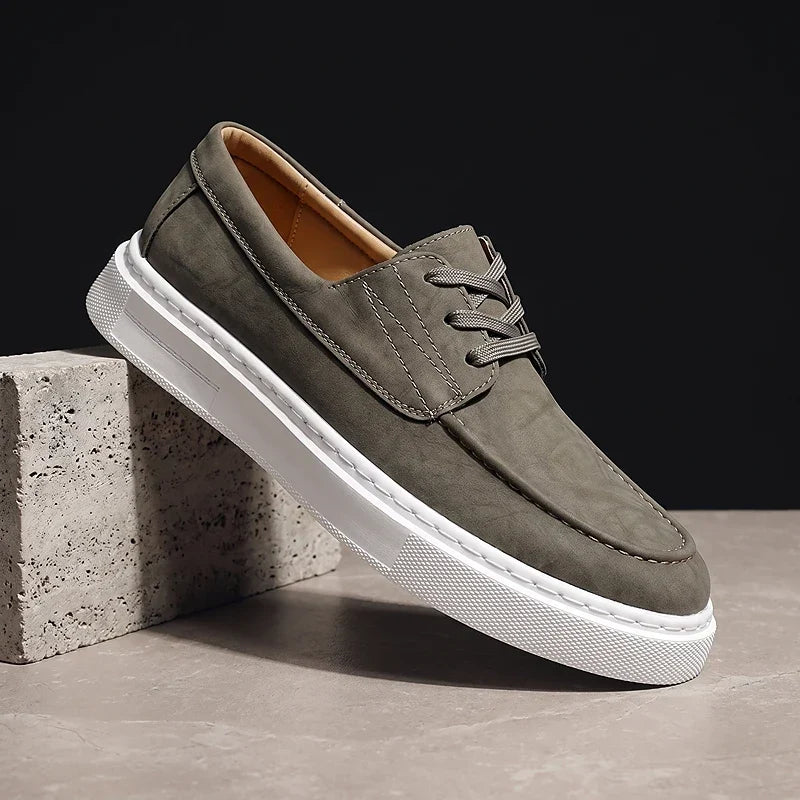 Zapatillas Ilium | Premium de piel color caqui