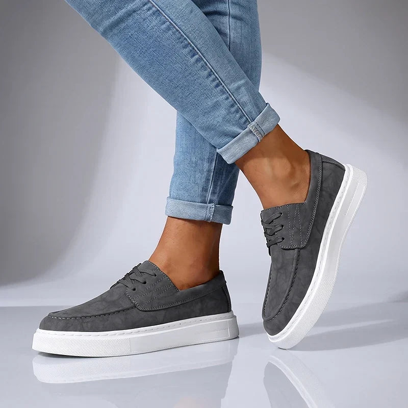 Zapatillas Ilium | Premium de piel color caqui