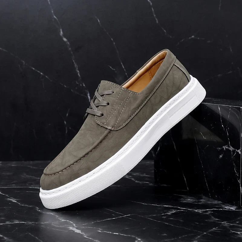 Zapatillas Ilium | Premium de piel color caqui