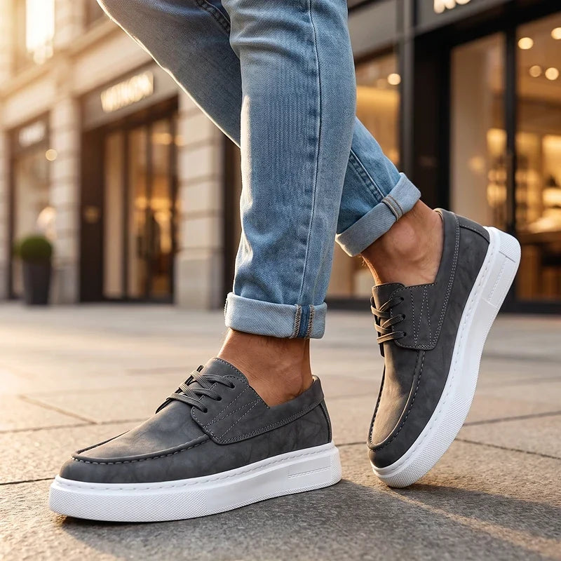 Zapatillas Ilium | Premium de piel color caqui