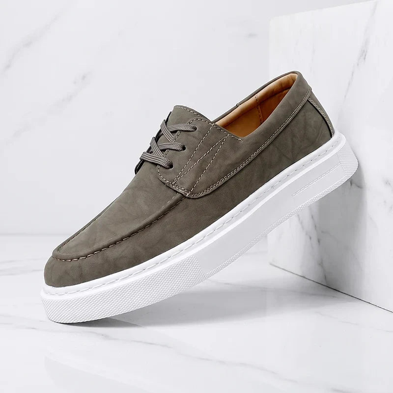 Zapatillas Ilium | Premium de piel color caqui