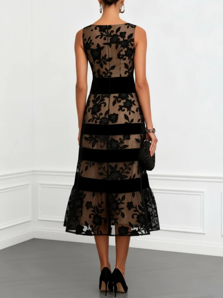 Electra | Vestido midi negro
