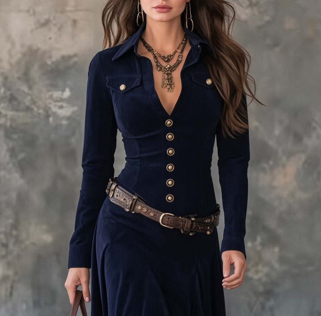 Elara | Vestido Largo de Terciopelo Elegante