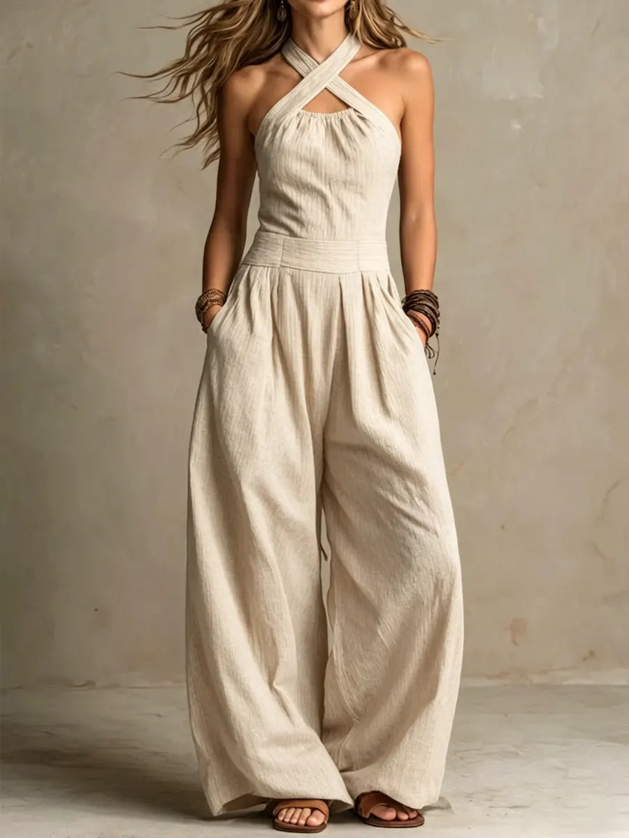 Cuello halter largo