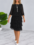 Vestido midi con volantes y lunares